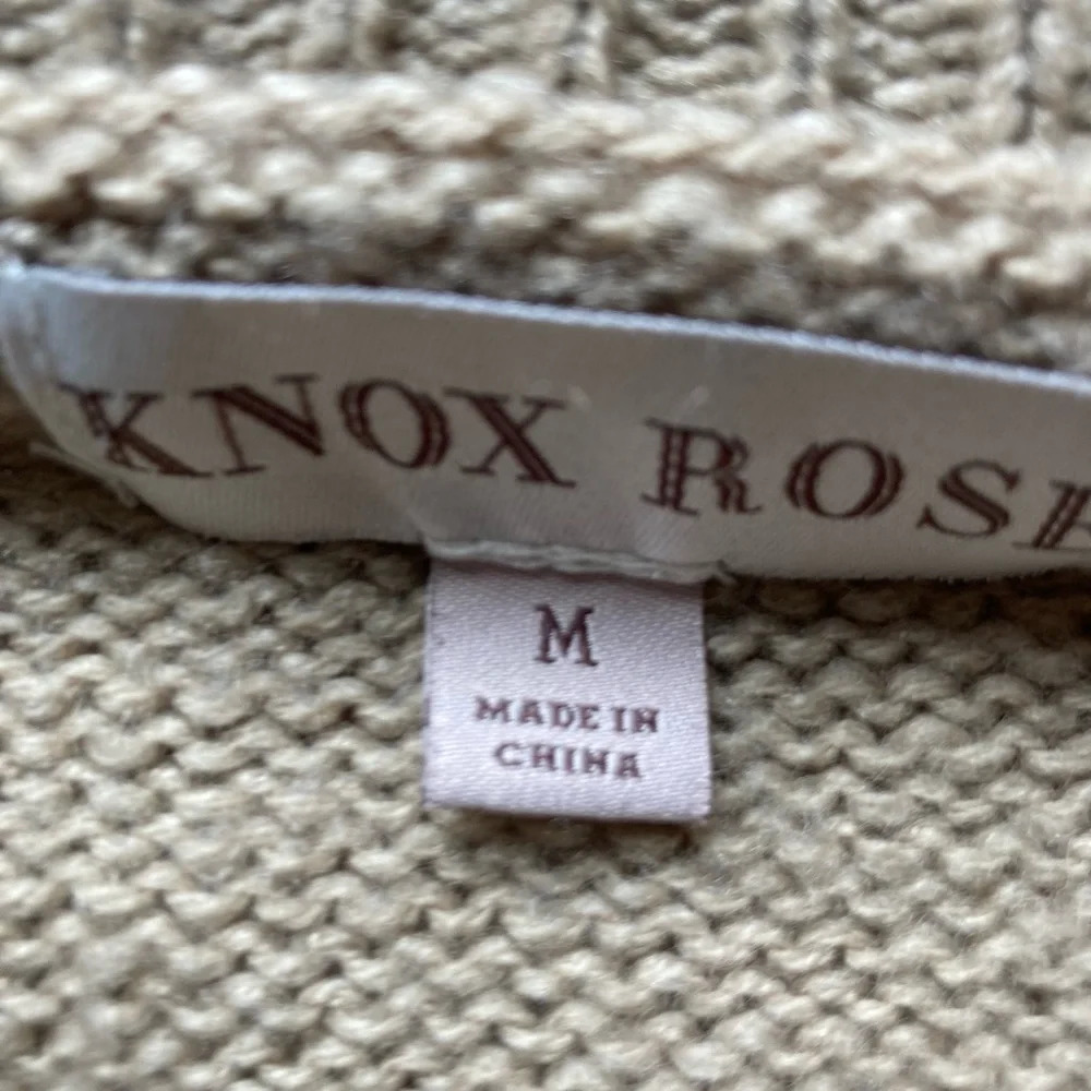 Knox Rose tan chunky knit cowl neck sweater size Med - Picture 4 of 4